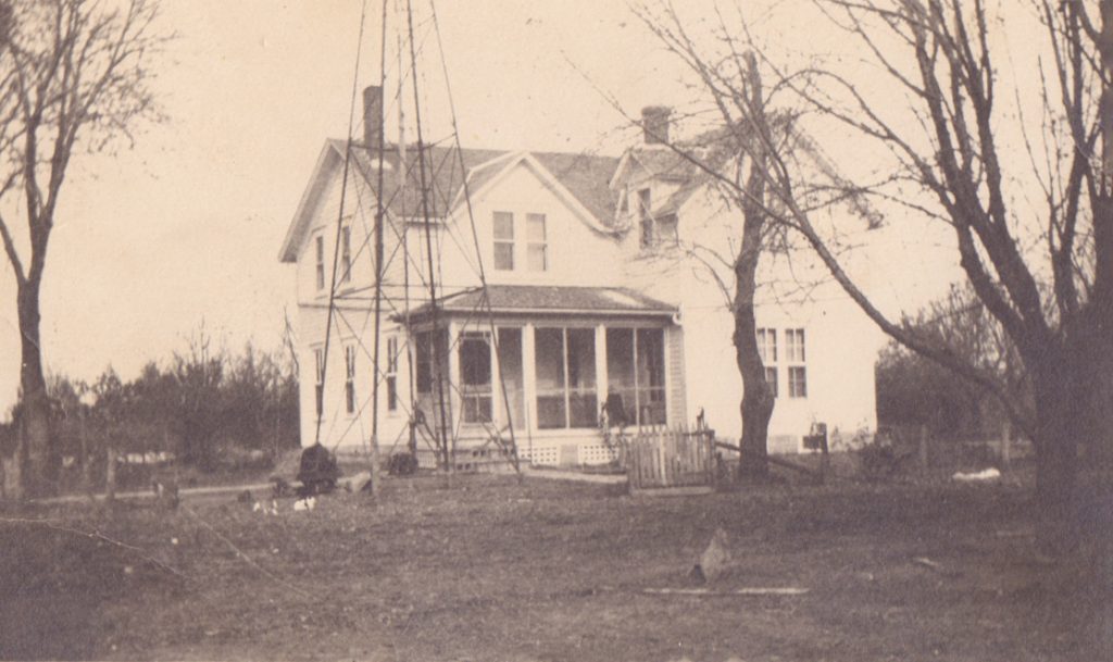 Farmyard view of Lynn's childhood home